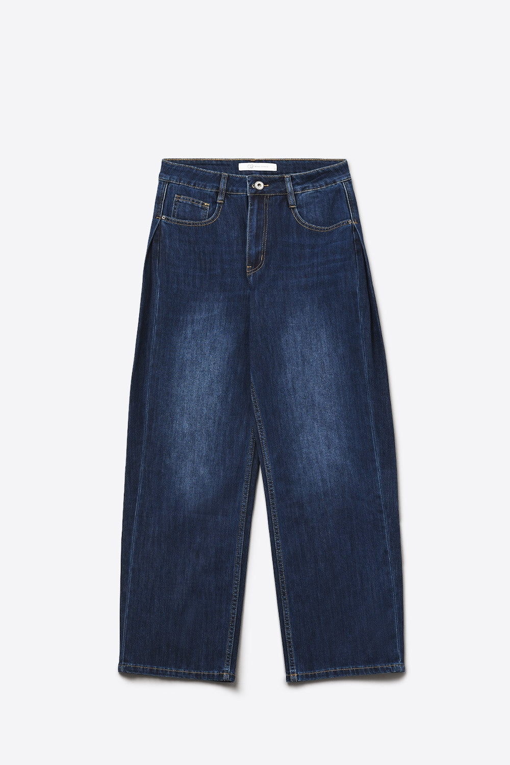 Jeans à jambe large avec fléchettes latérales en bleu profond