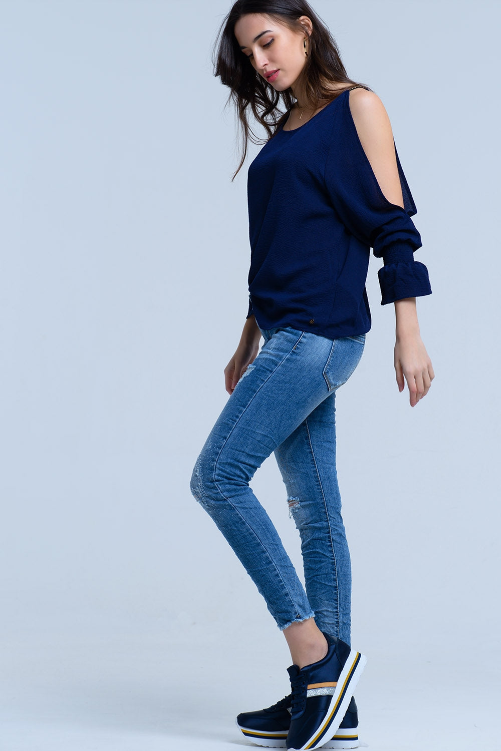 Jeans avec détails déchirés