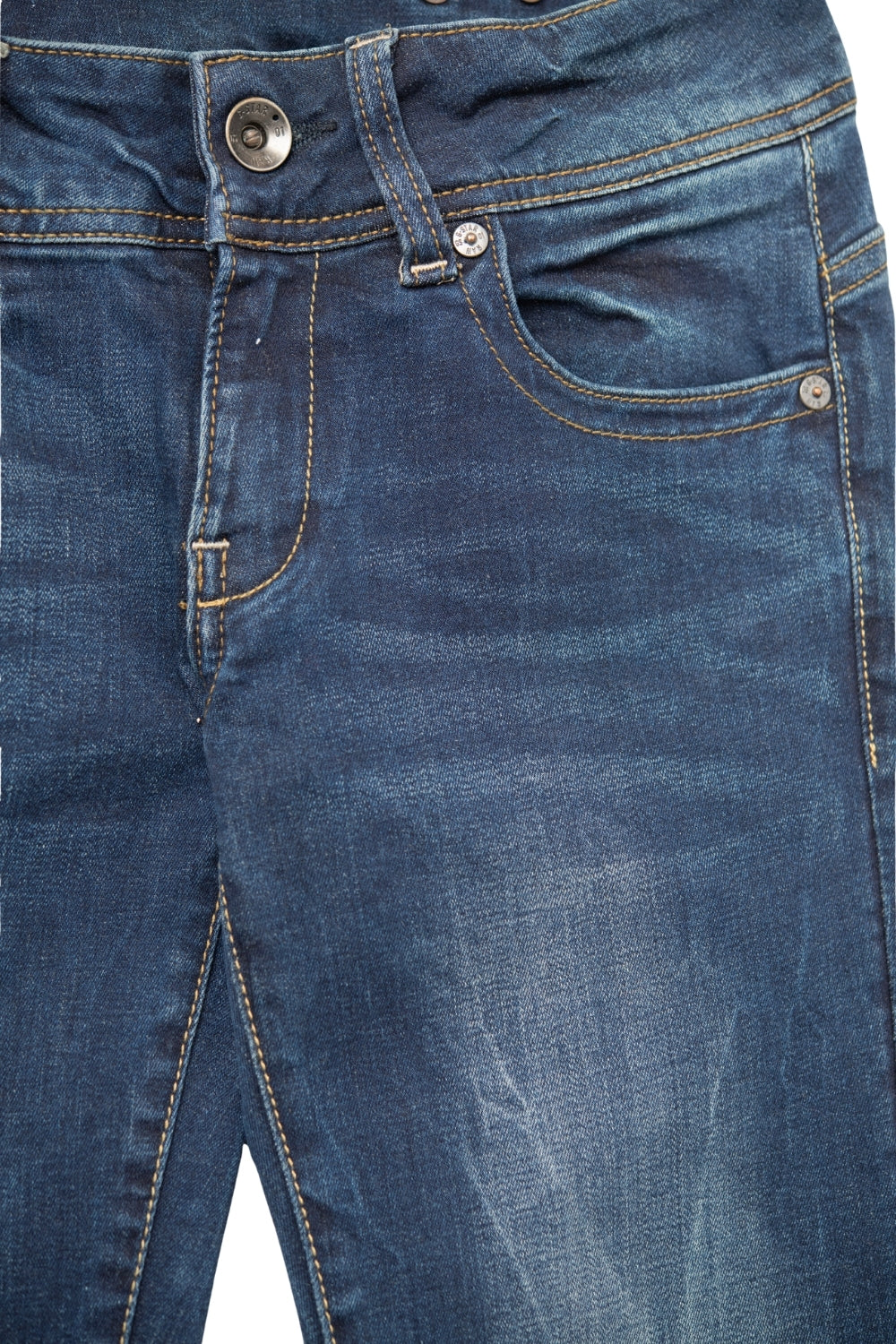 Jeans Dark Wash Distressed at the Knee