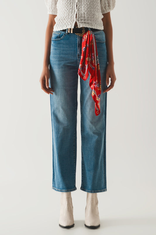 Q2 Jeans en coton mélangé coupe large