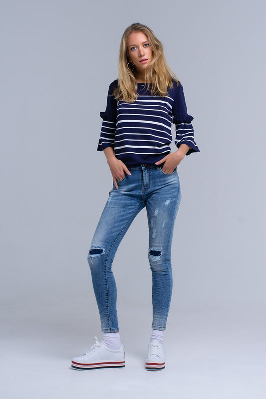 Q2 Jeans skinny avec déchirures