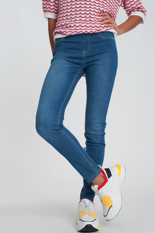 Q2 Jeggings délavage foncé