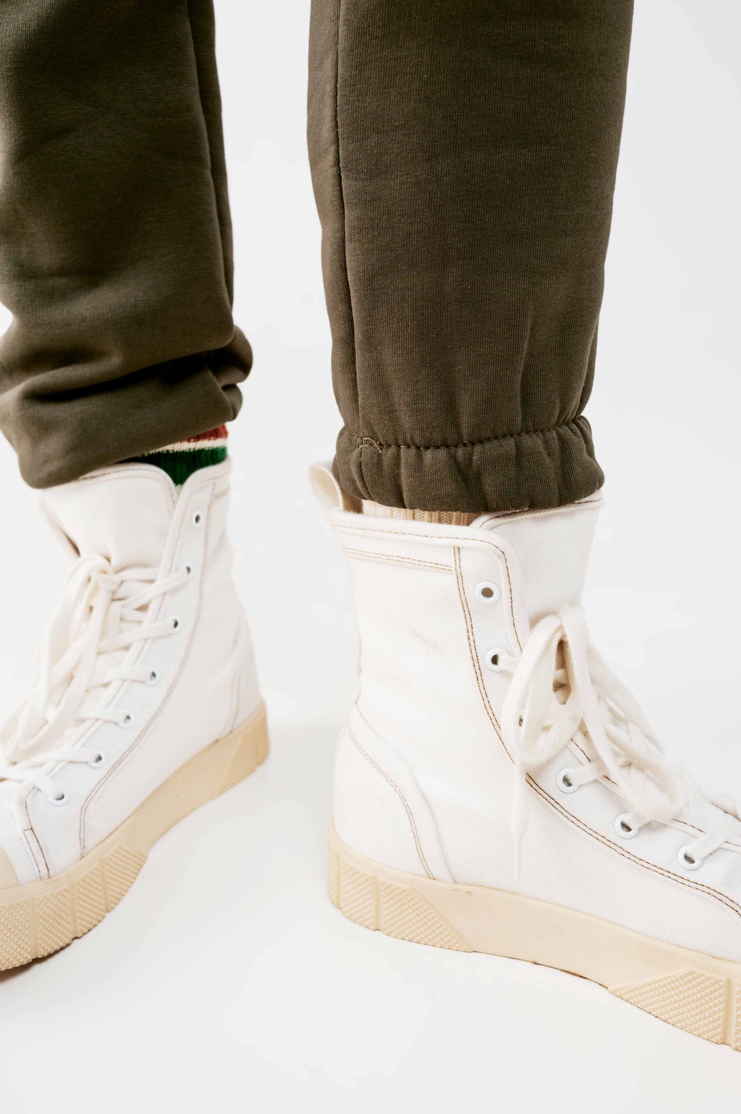 Jogger en coton kaki