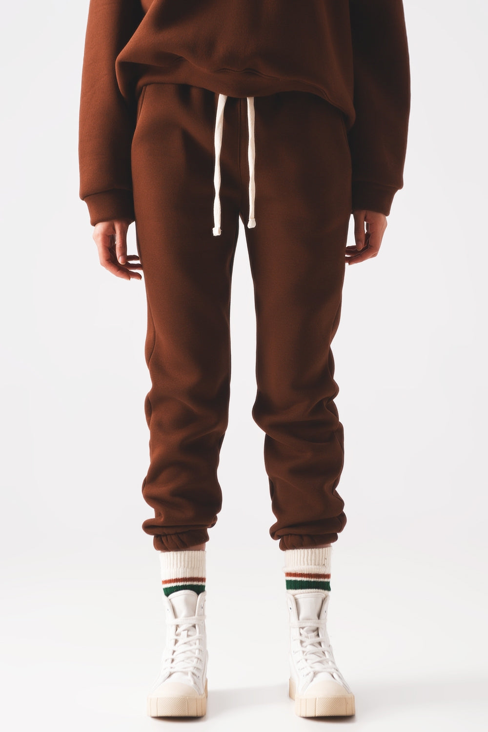 Q2 Jogger en coton marron
