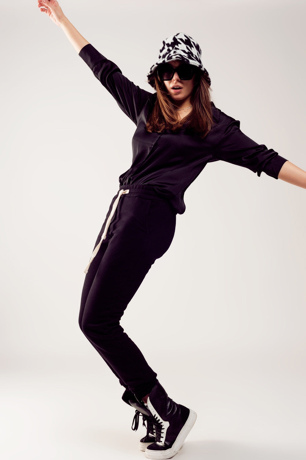 Jogger en coton noir