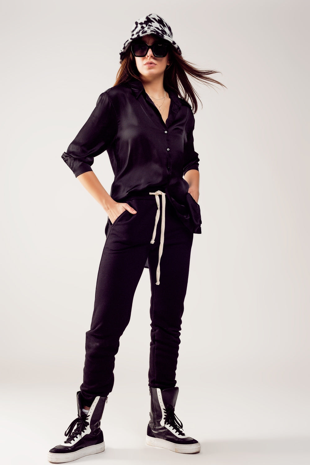 Jogger en coton noir