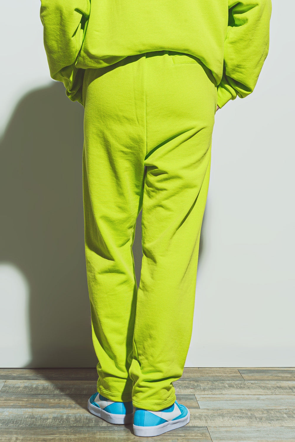 Jogging Oversize à Taille Nouée en Lime