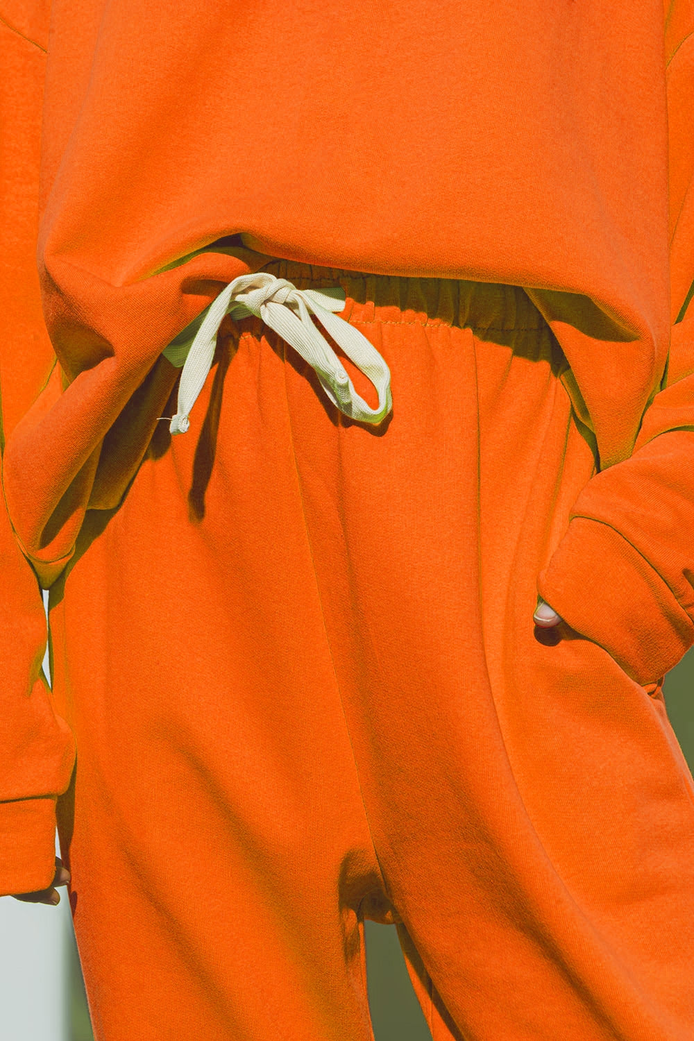 Jogging oversize à taille nouée en orange vif