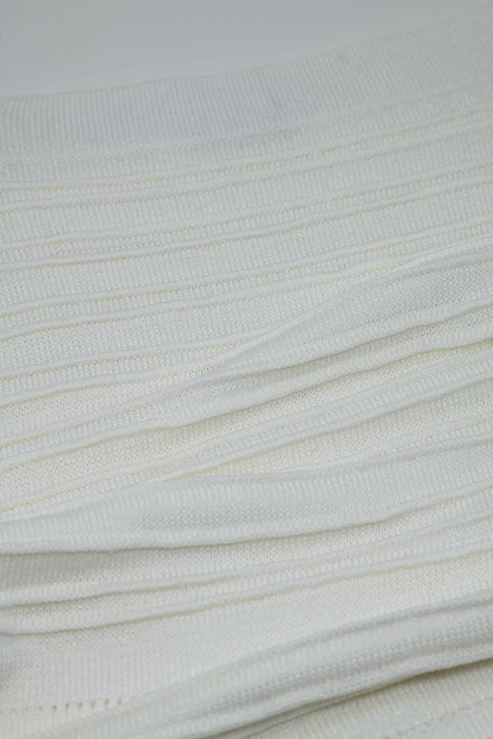 Jupe midi en tricot blanche