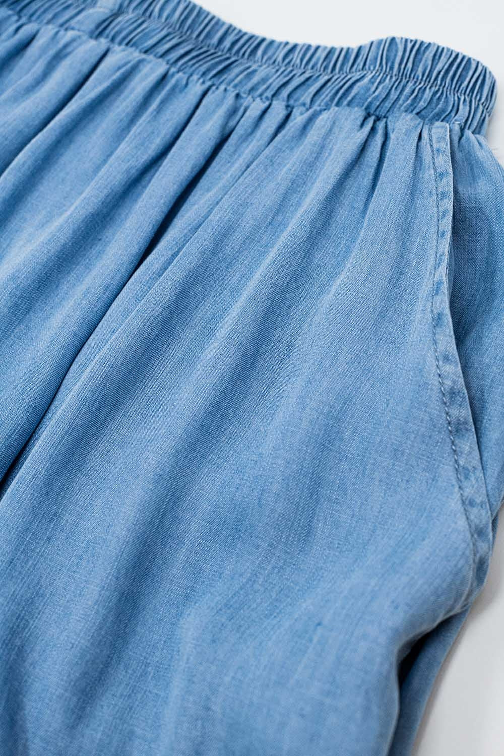 Jupe Tencel longue en denim bleu