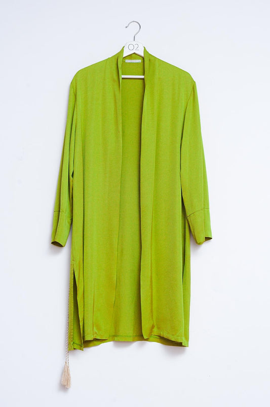 Q2 Kimono en satin vert