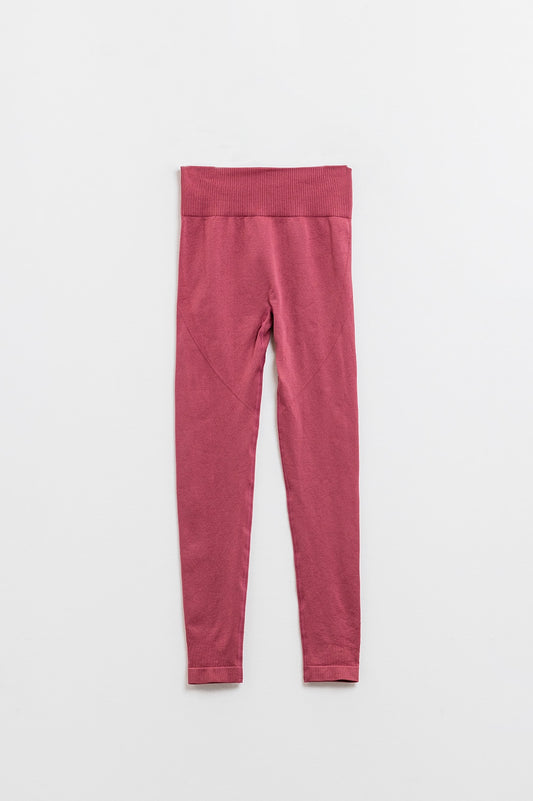 Q2 Leggings taille haute côtelés sans couture Old Pink