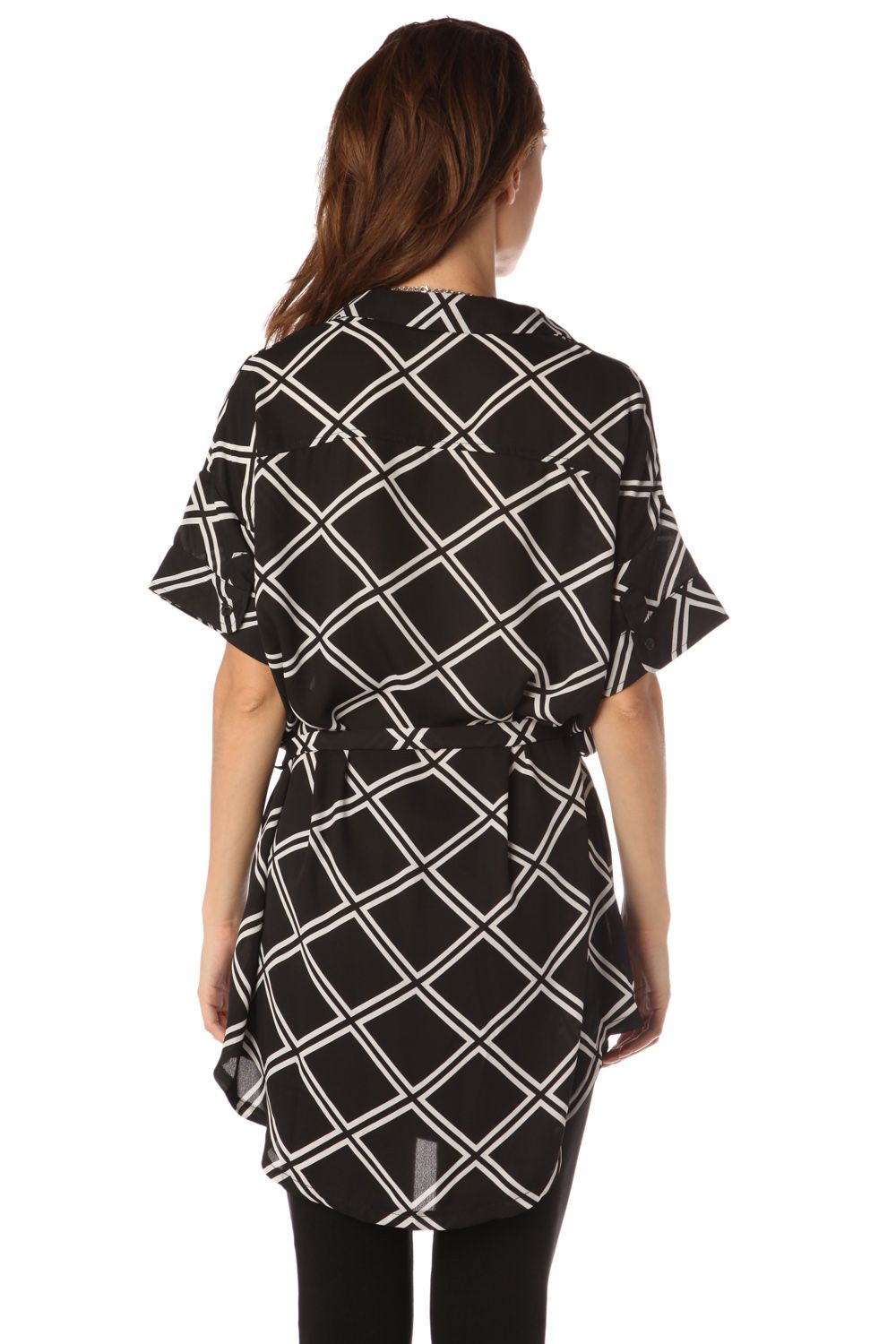 Longue chemise à imprimé noir