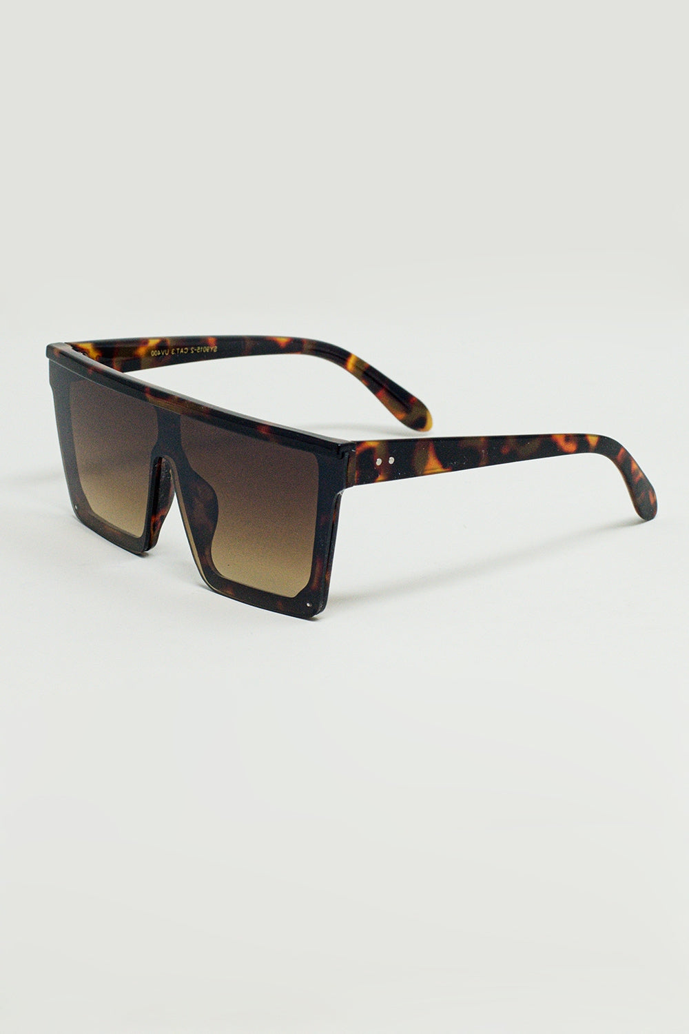 Lunettes de soleil 70's oversized squarouge en marron