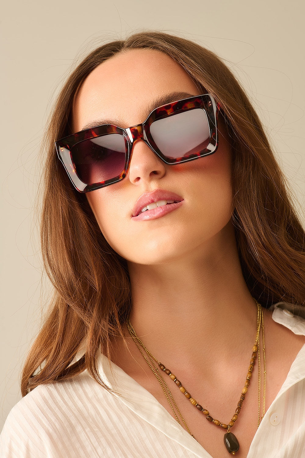 Q2 Lunettes de soleil 90s Squared en marron