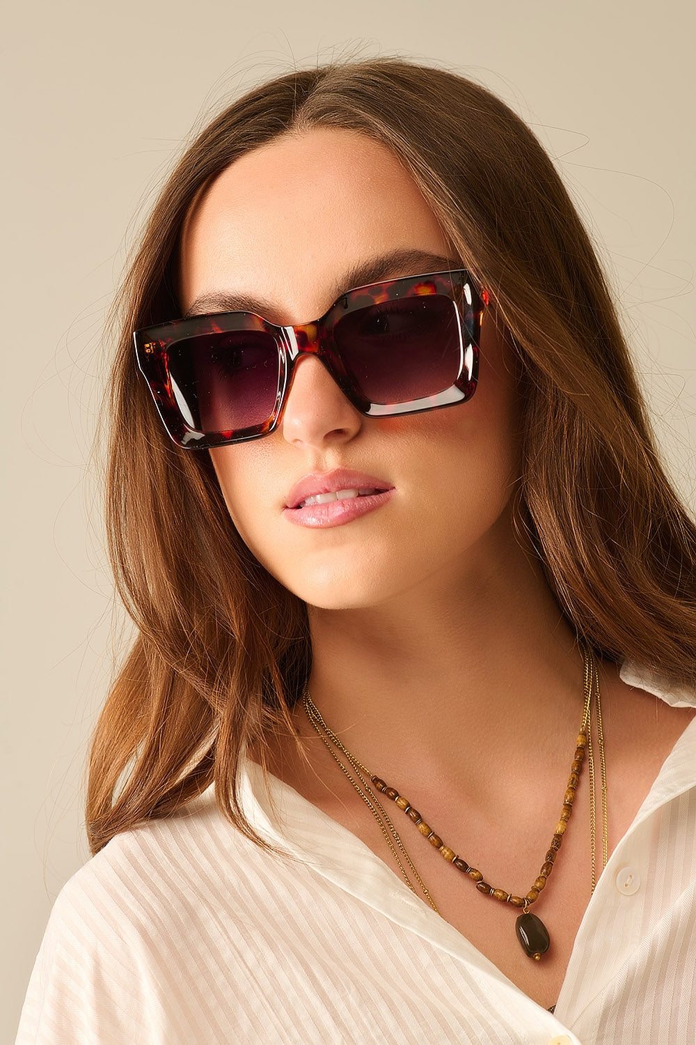 Lunettes de soleil 90s Squared en marron