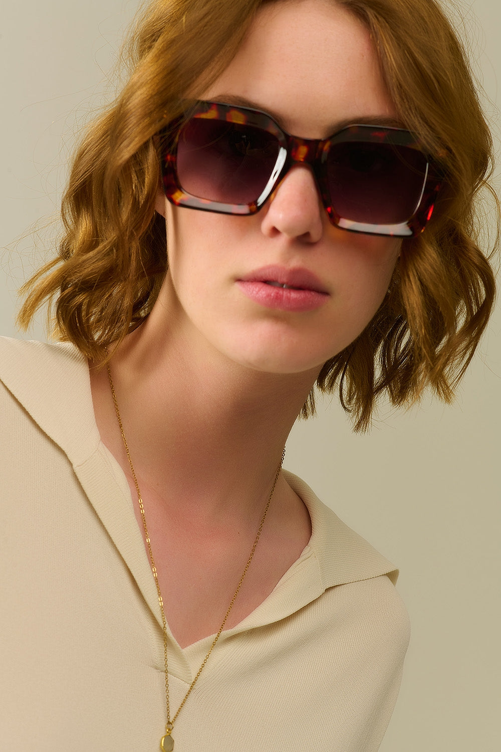 Lunettes de soleil 90s Squared en marron