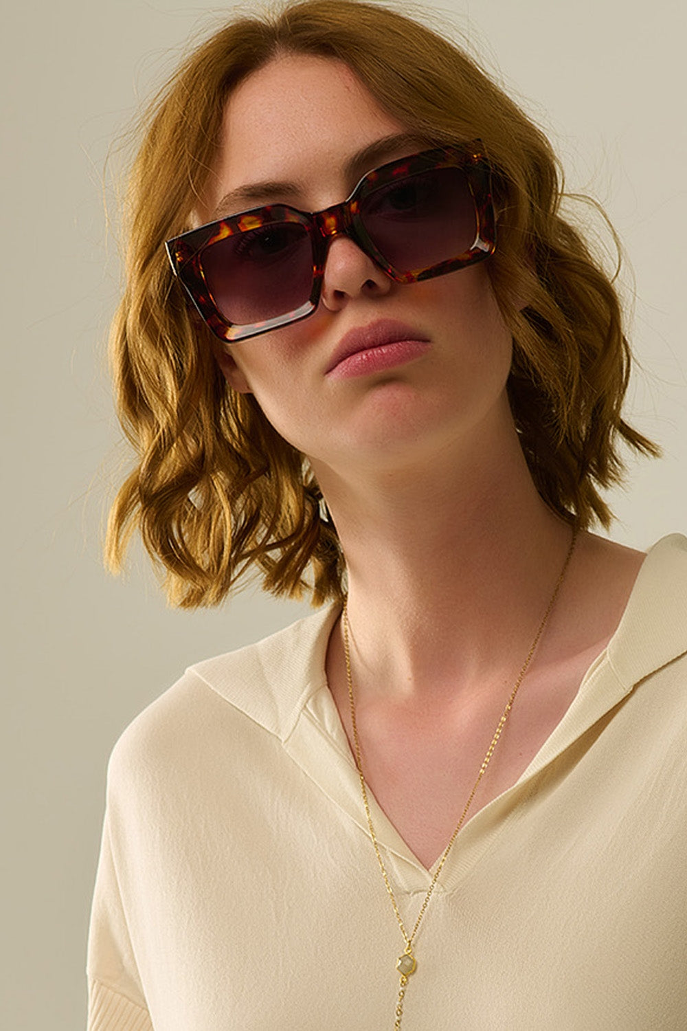 Lunettes de soleil 90s Squared en marron