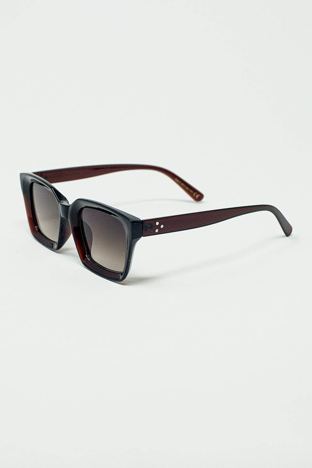 Lunettes de soleil à monture carrée épaisse Chunky Retro en bordeaux