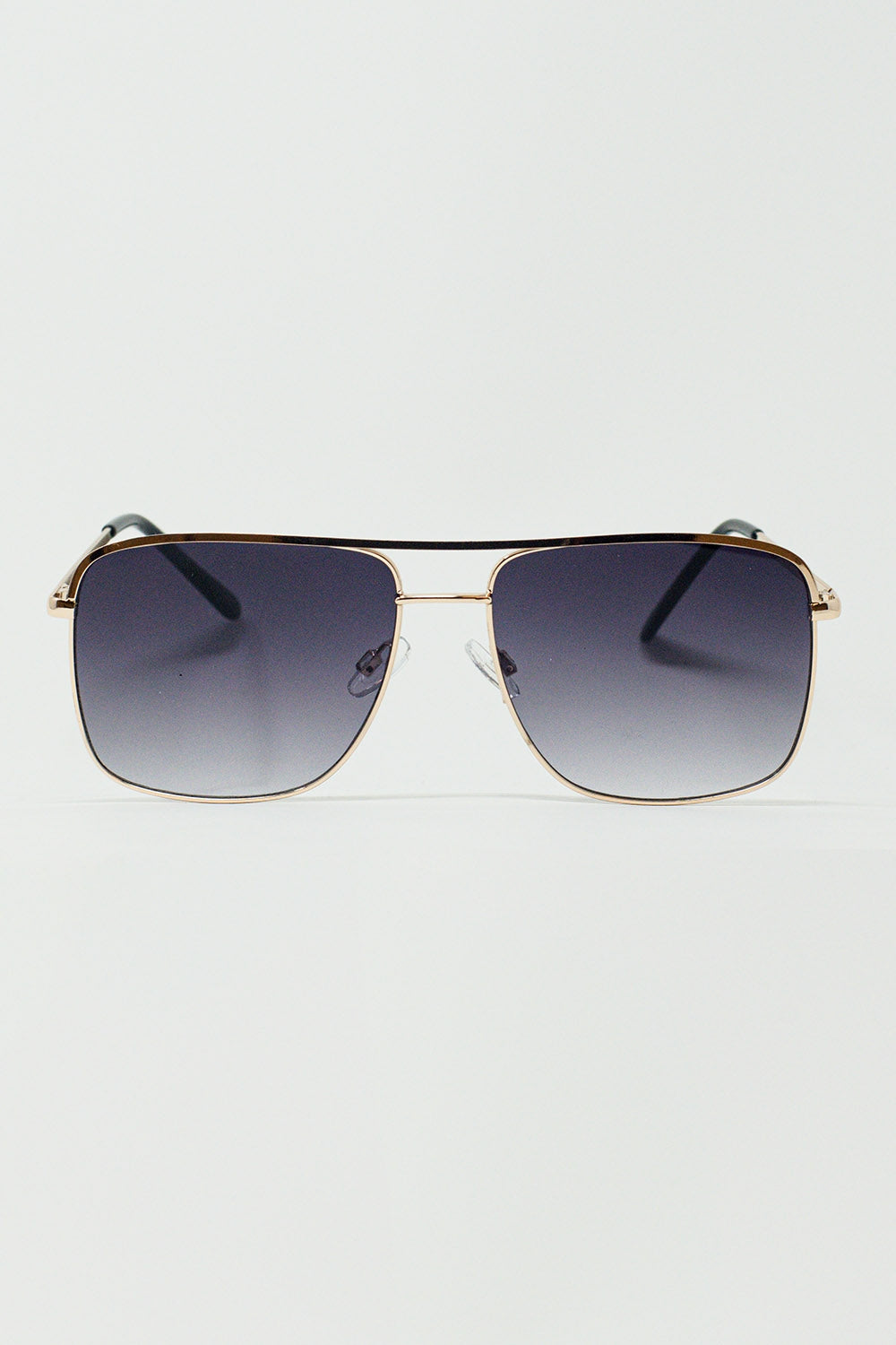 Q2 Lunettes de soleil Aviator Vintage avec monture dorée