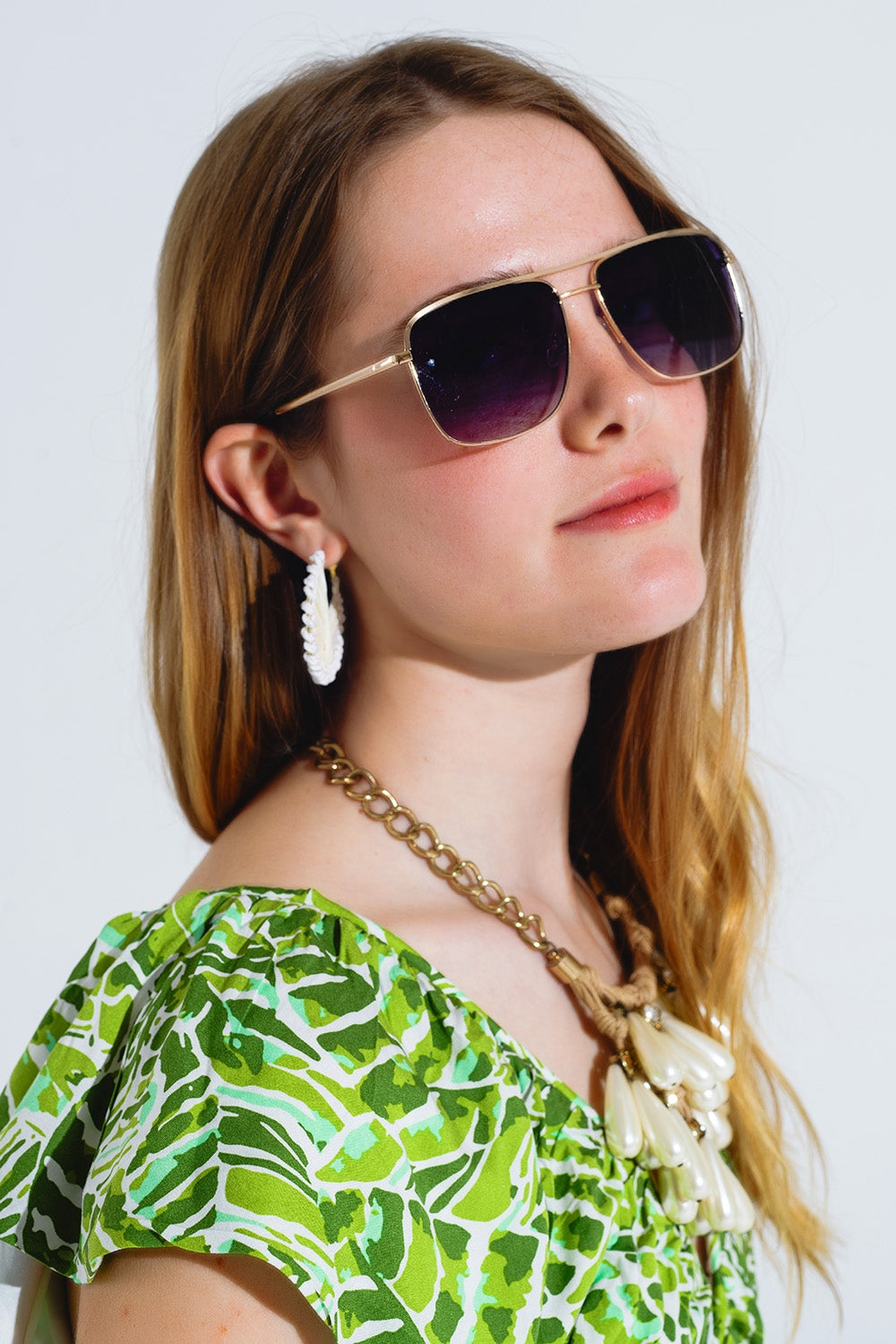 Lunettes de soleil Aviator Vintage avec monture dorée