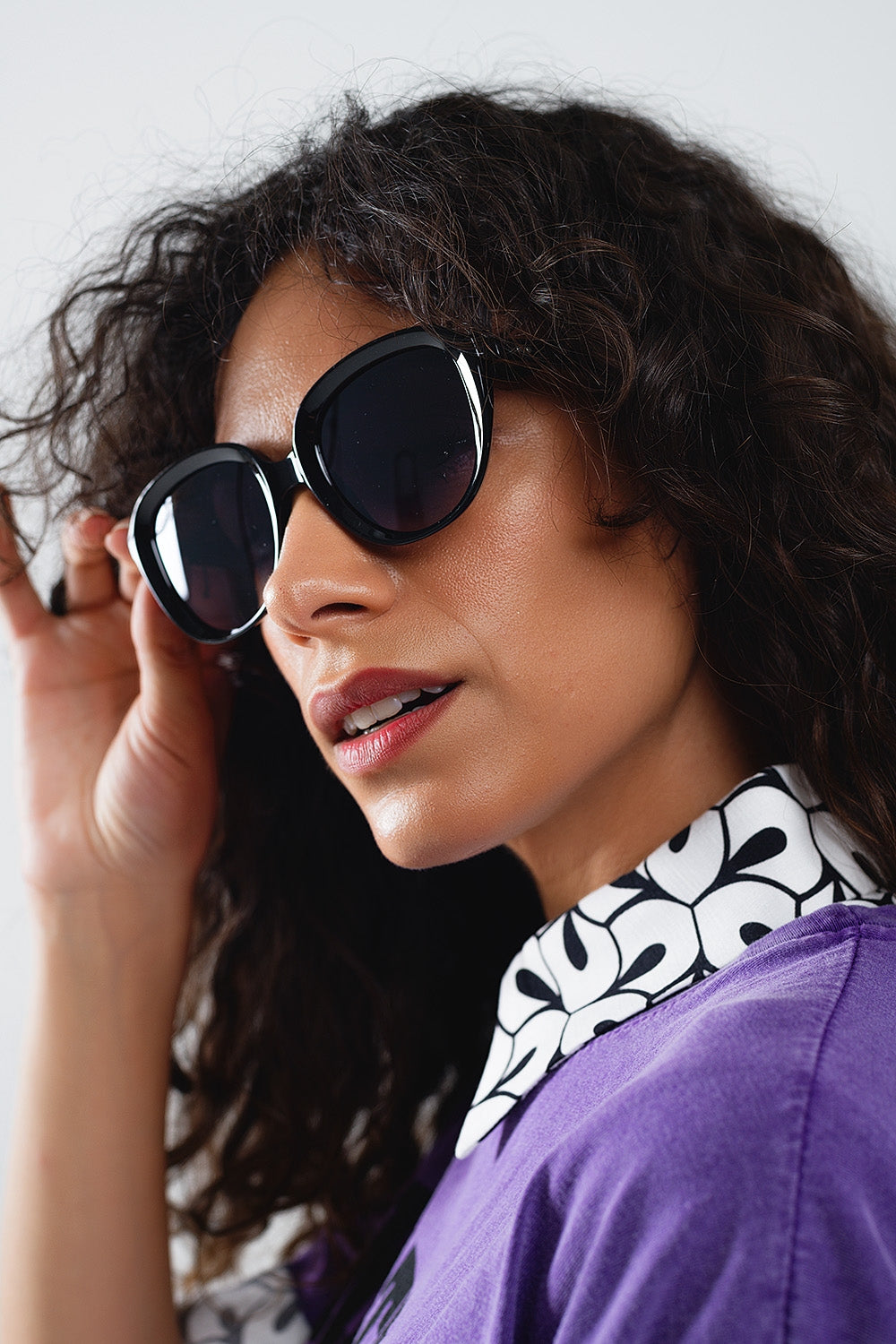 Lunettes de soleil Big Round en noir