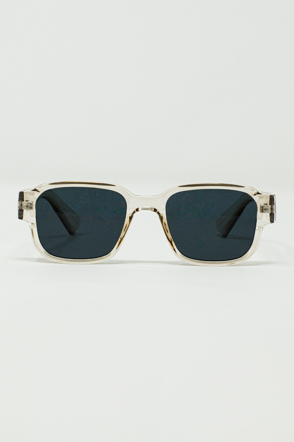 Q2 Lunettes de soleil carrées en cristal jaune