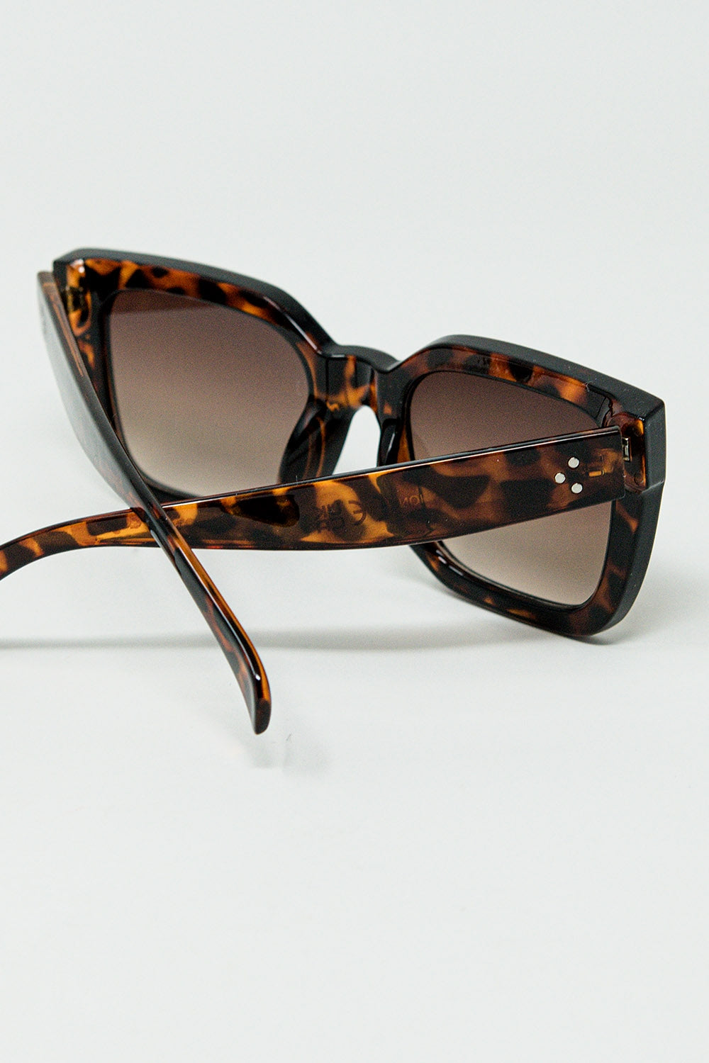 Lunettes de soleil carrées marron à imprimé animalier