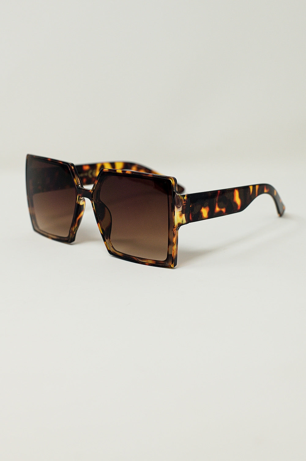 Lunettes de soleil carrées surdimensionnées marron