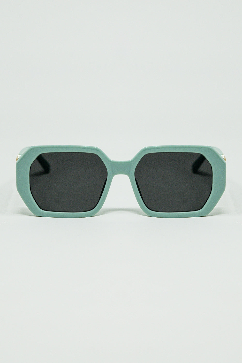 Q2 Lunettes de soleil en forme de diamant avec verres émeraude clair