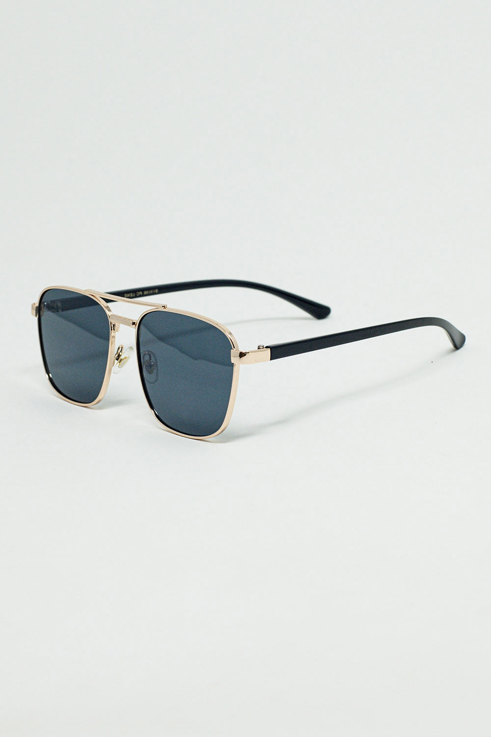 Lunettes de soleil en métal quadrillé verre fumé noir