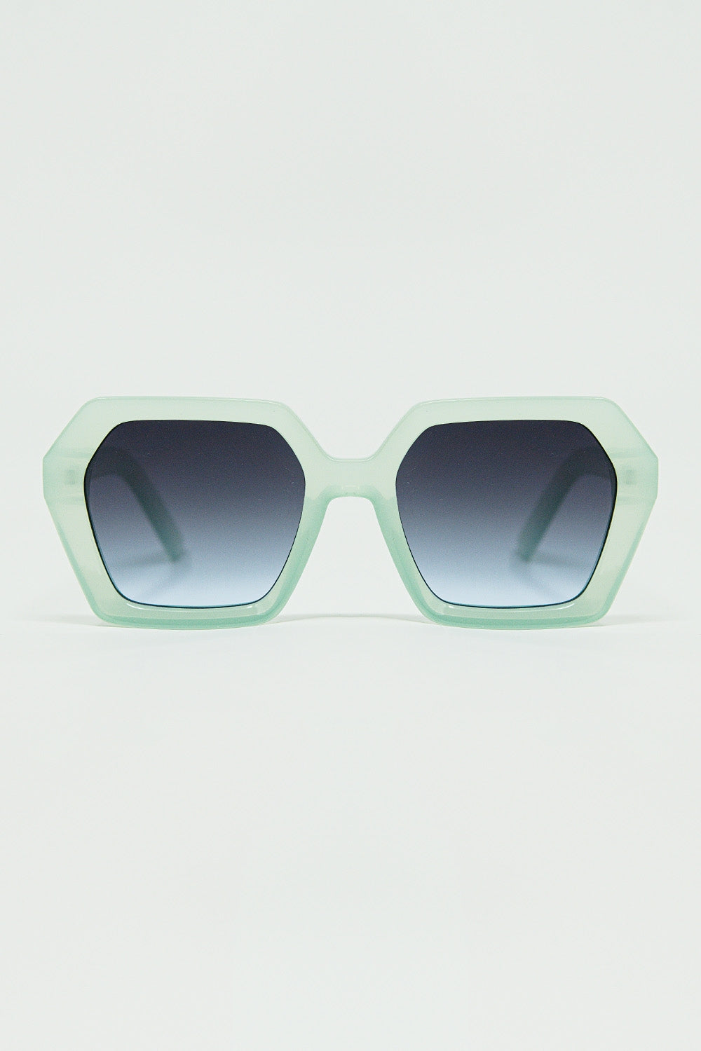 Q2 Lunettes de soleil Mirage carrées vertes de couleur Aqua