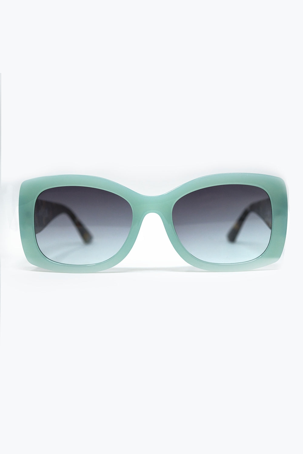 Q2 Lunettes de soleil ovales surdimensionnées en acétate vert menthe
