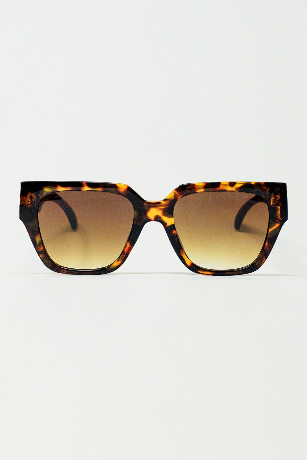 Q2 Lunettes de soleil oversize en marron vintage