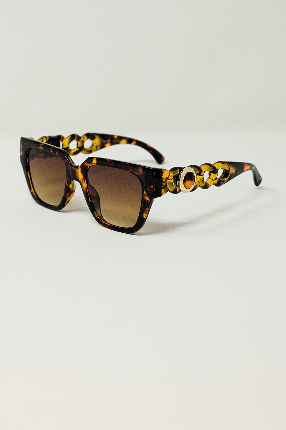 Lunettes de soleil oversize en marron vintage