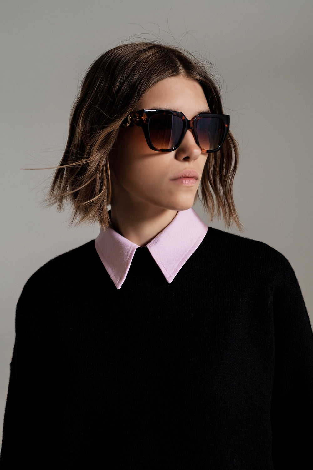 Lunettes de soleil oversize en marron vintage