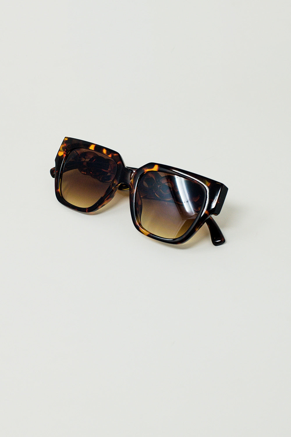 Lunettes de soleil oversize en marron vintage
