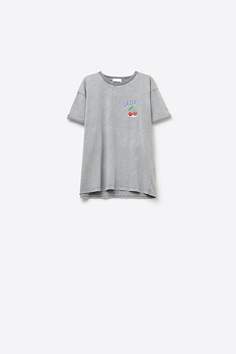 made in italy T-shirt gris avec graphisme La Cerise Market Saint-Tropez