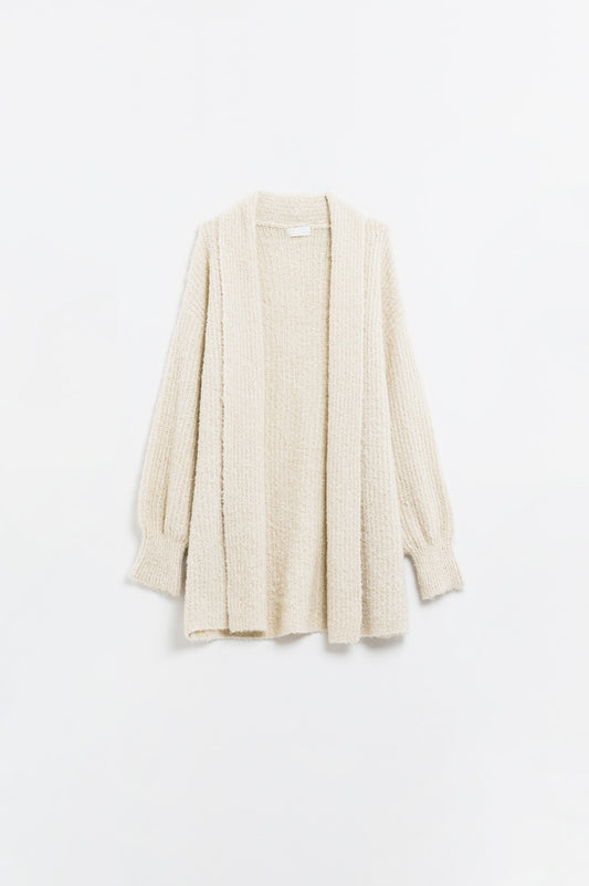 Q2 maxi cargidan en maille duveteuse crème