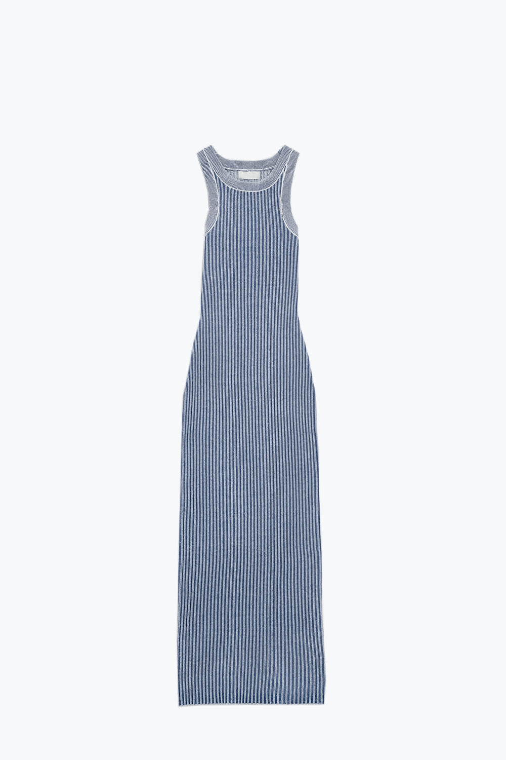 Q2 Maxi Sleeveless Bodycon Ribbed Dress in blue