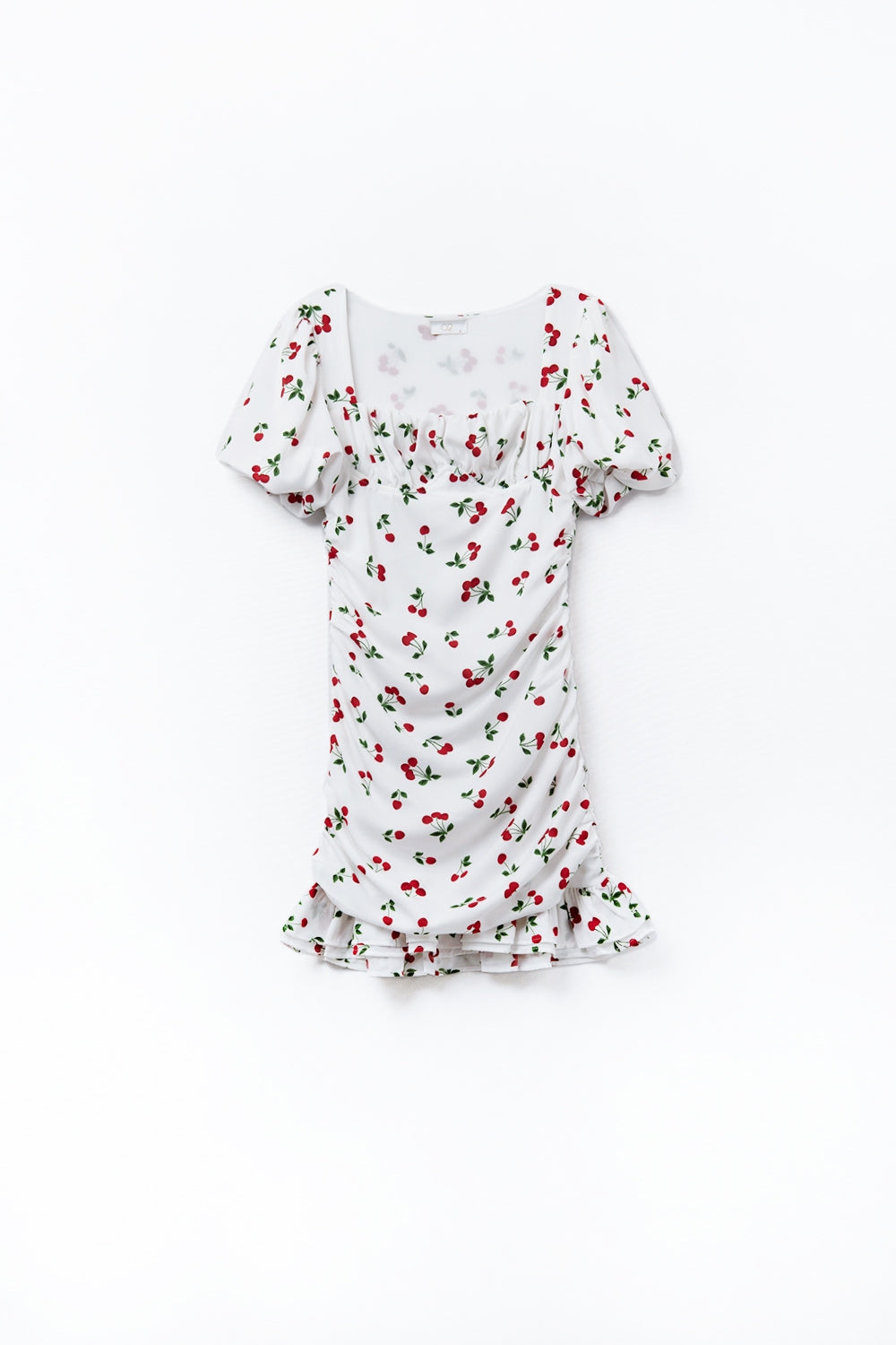 Mini robe à manches bouffantes en forme de cerise