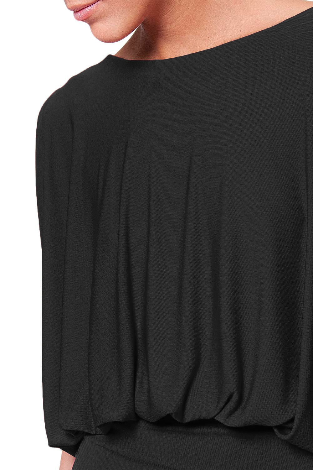 Mini robe noire drapée dos V