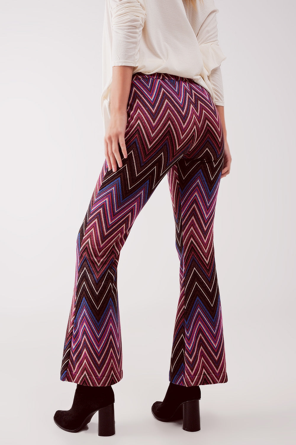 Pantalon à imprimé géo fuchsia