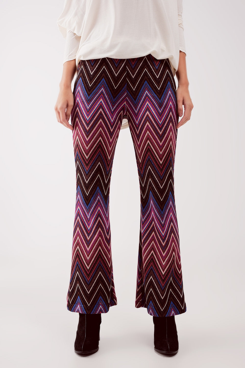 Pantalon à imprimé géo fuchsia
