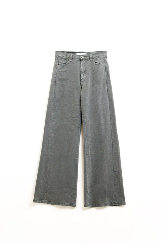 Q2 Pantalon à jambe extra-large en gris délavé