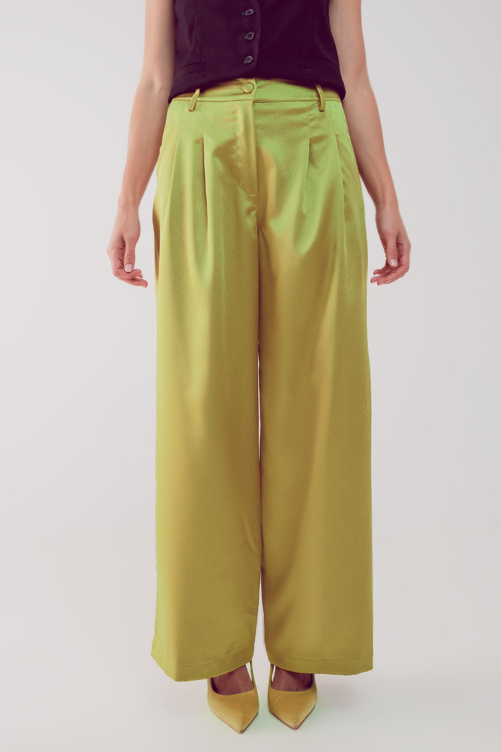 Pantalon à pinces citron vert