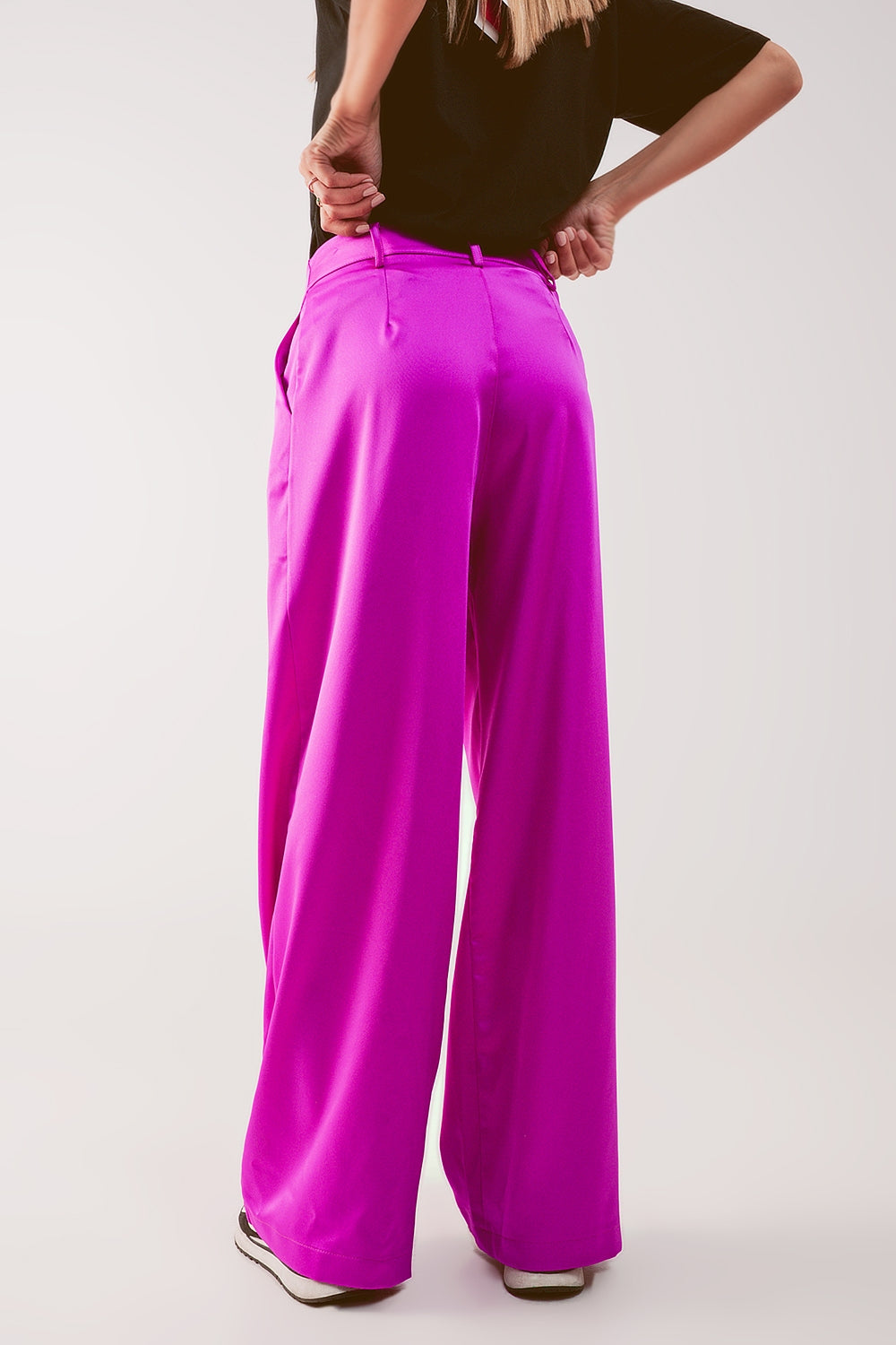 Pantalon à pinces fuchsia