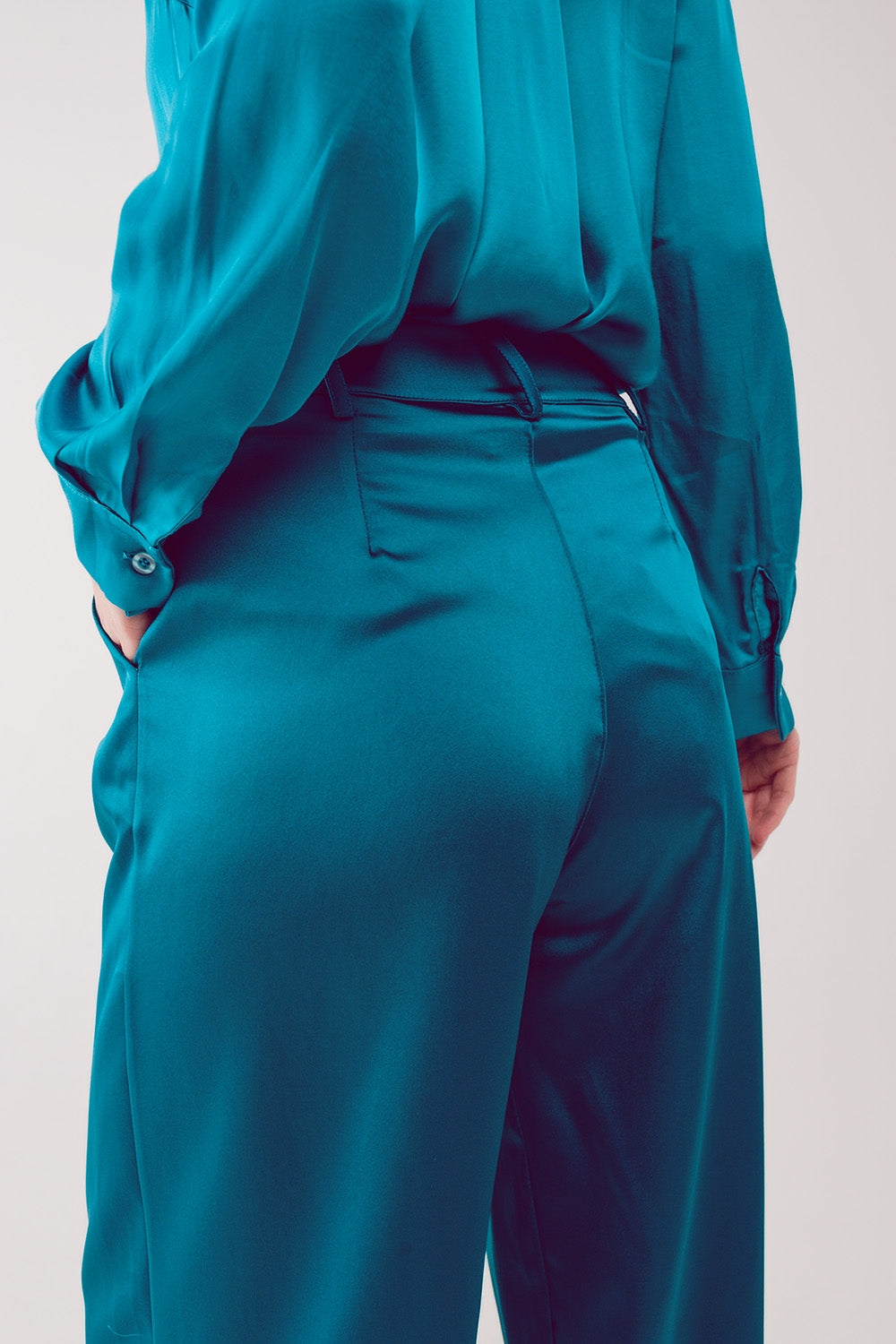 Pantalon à pinces turquoise