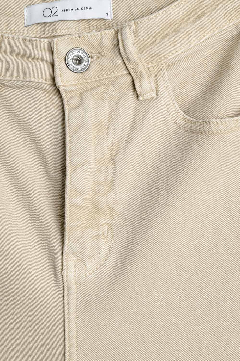 Pantalon Beige droit à ourlet court