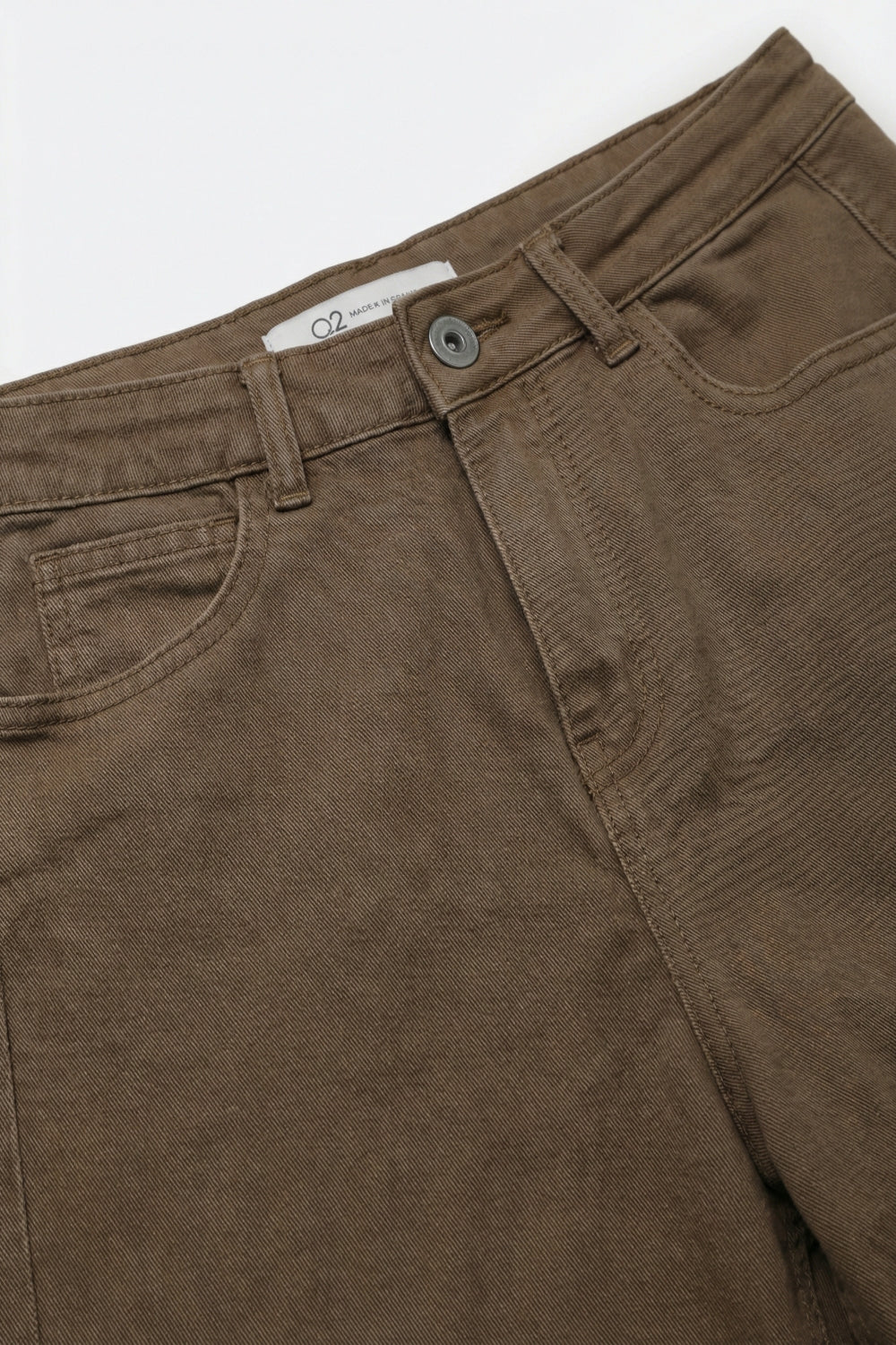 Pantalon Camel large en twill décontracté style tonneau